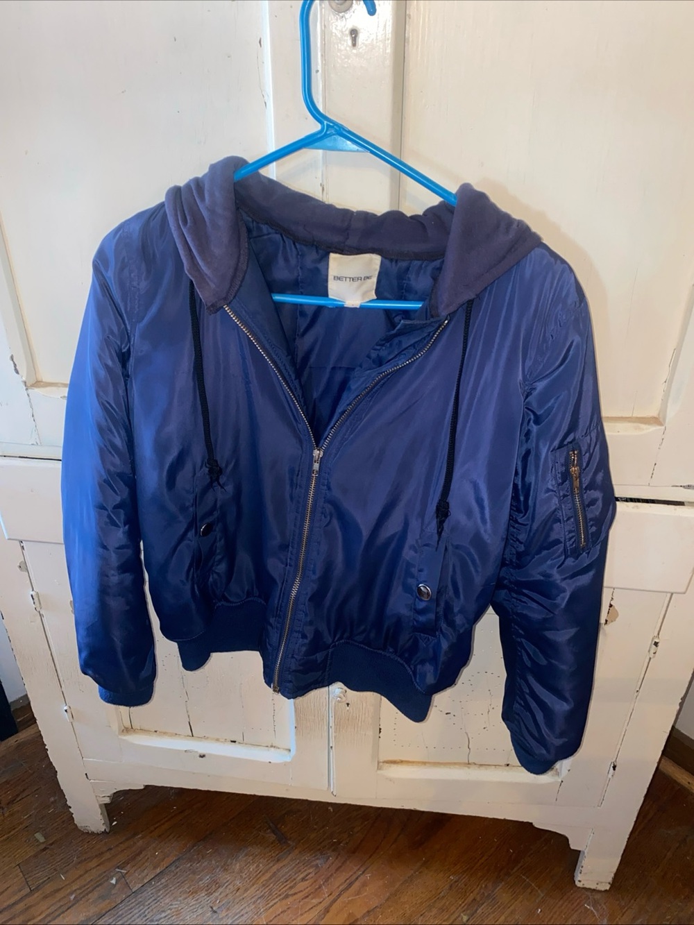 Better Be Navy Quilted Jacket with Hood vintage